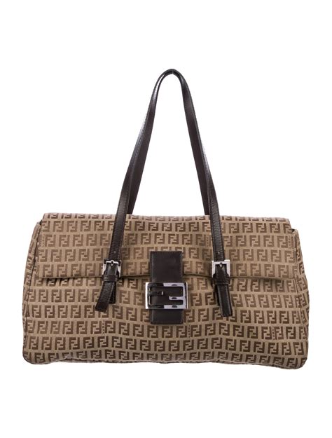 fendi zucchino studded canvas the real real|real real fendi logo bag.